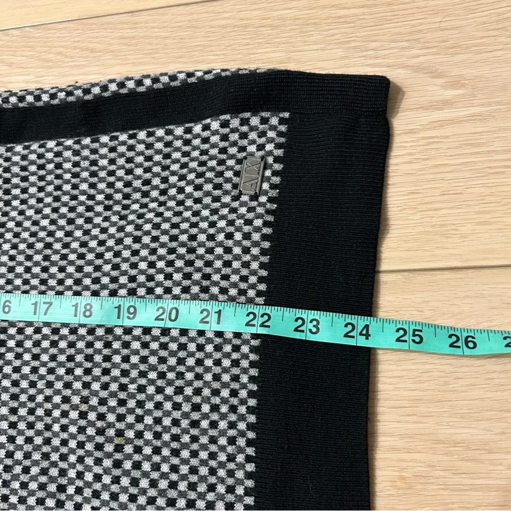 A|X Armani Exchange Mens Black White Checkered Henley Pullover Sweater Knit M - Picture 5 of 5